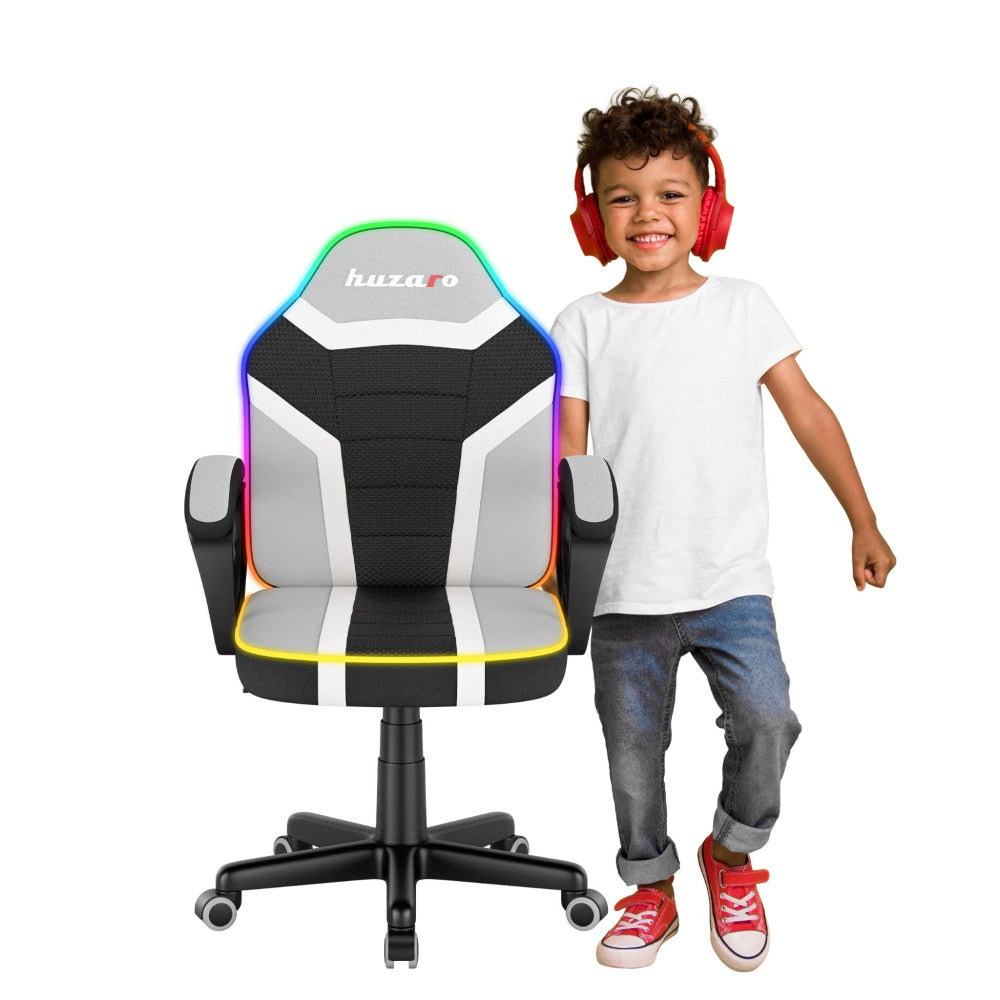 Huzaro Ranger 1.0 RGB gamingstol for barn, RGB-belysning aktiv