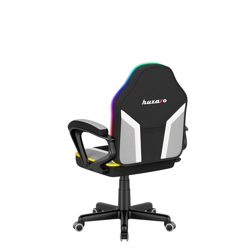 Huzaro Ranger 1.0 RGB barnegamingstol sett forfra med fargebelysning