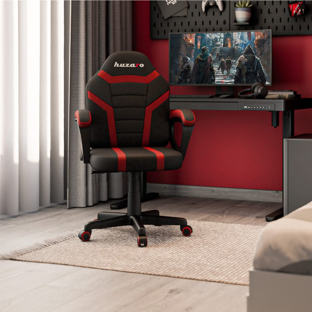 Huzaro Ranger 1.0 barnegamingstol sett bakfra, Timber FX-ramme synlig