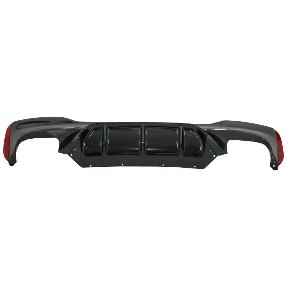 Rear Bumper Diffuser Piano Black With Exhaust Muffler Tips Black Suitable For Bmw 5 Series G30 G31 Limousine Touring