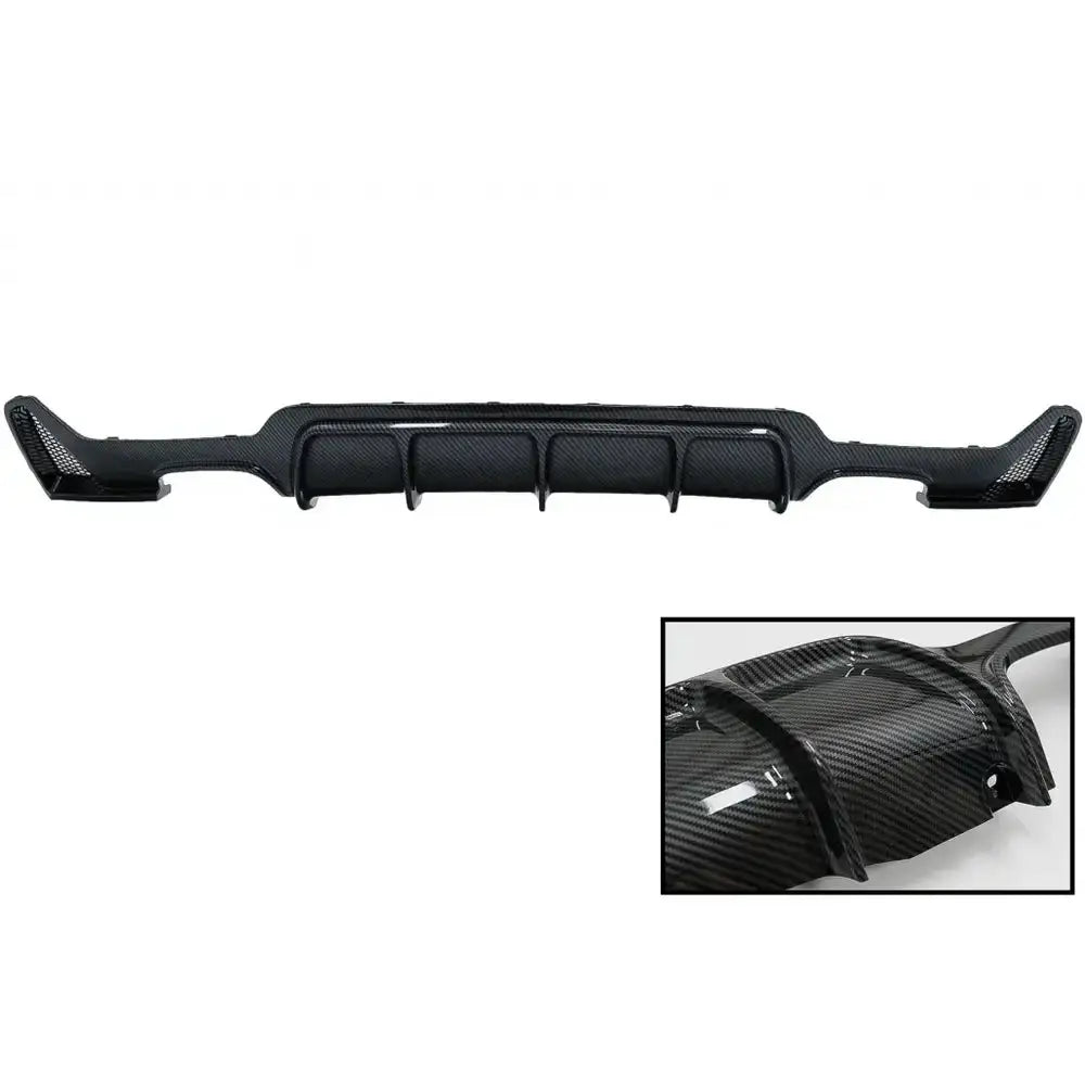 Rear Bumper Diffuser Suitable For Bmw 4 Series F32 F33 F36 (2013-2019) m Performance Design Carbon Film Coating Twin