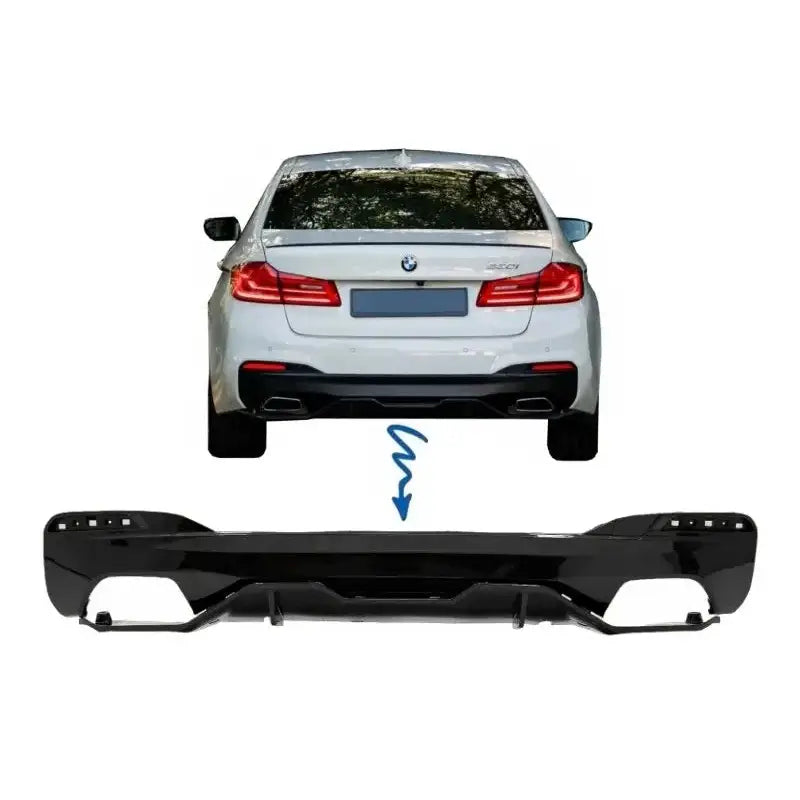 Rear Bumper Diffuser Suitable for Bmw 5 Series G30 G31 Limousine/touring (2017-up) m Performance Design Piano Black