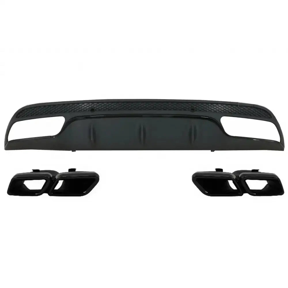 Rear Bumper Diffuser Suitable For Mercedes C-class W205 S205 (2014-2020) With Exhaust Muffler Tips C63 Design Only