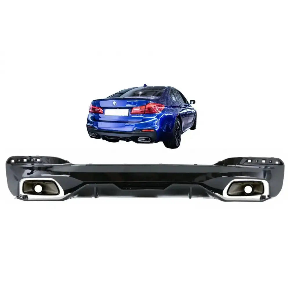 Rear Bumper Diffuser With Exhaust Tips Suitable For Bmw 5 Series G30 G31 Limousine Touring (2017-up) 540 m Performance