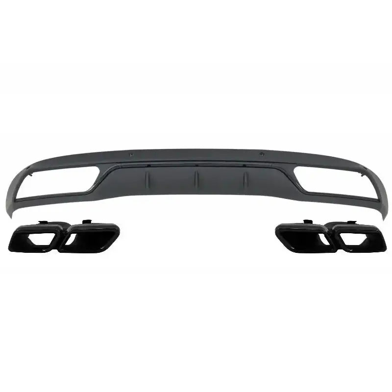 Rear Bumper Diffuser With Muffler Tips Suitable For Mercedes C-class W205 S205 (2014-2018) C63 Look Shadow Black Only