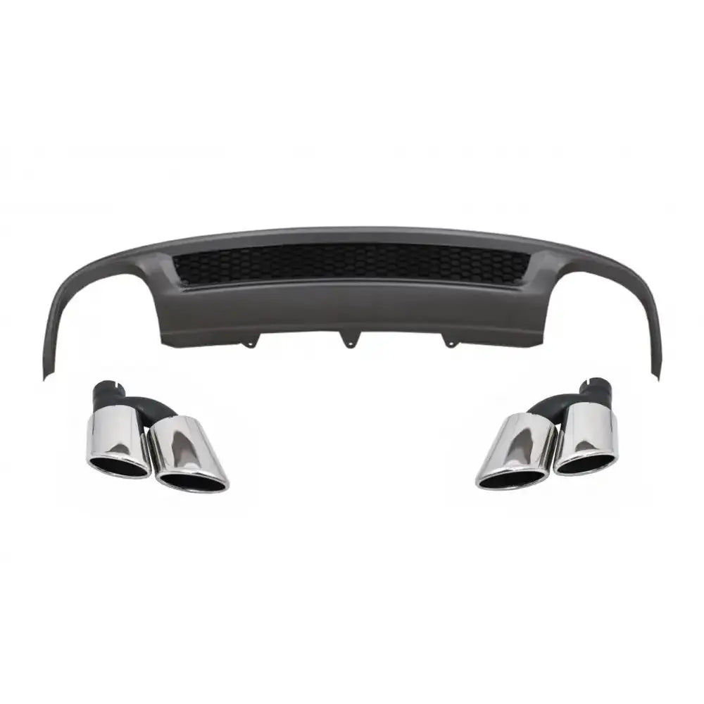 Rear Bumper Valance Air Diffuser Suitable For Audi A4 B8 Facelift Limousine/avant (2012-2015) With Exhaust Muffler Tips