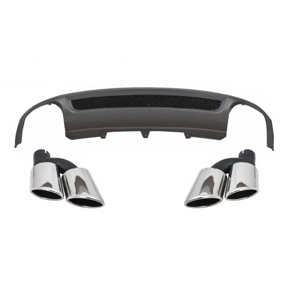 Rear Bumper Valance Air Diffuser Suitable For Audi A4 B8 Pre Facelift Limousine/avant (2008-2011) With Exhaust Muffler