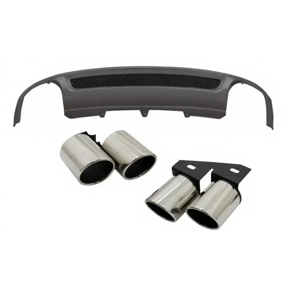 Rear Bumper Valance Air Diffuser Suitable For Audi A4 B8 Pre Facelift Limousine/avant (2008-2011) With Exhaust Muffler