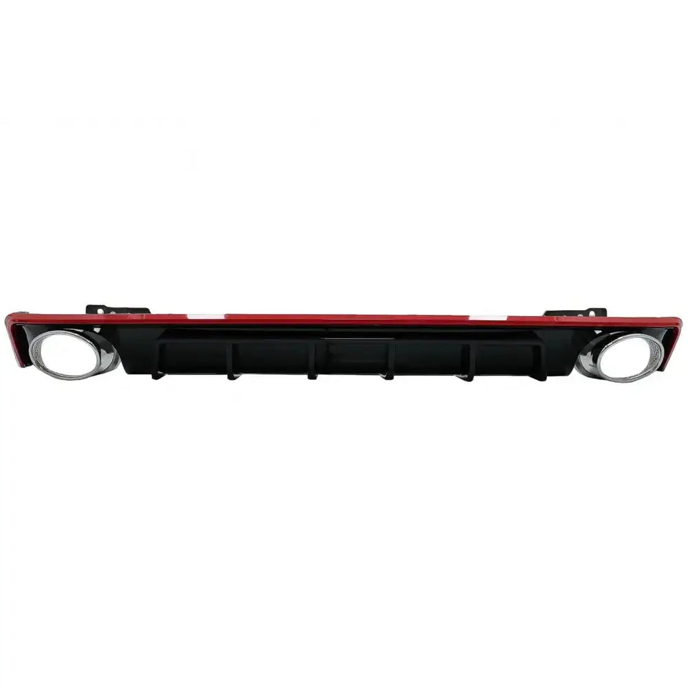 Rear Bumper Valance Diffuser & Exhaust Tips Suitable For Audi A6 C8 4k Avant Sedan (2018-up) Rs6 Design Red - 1