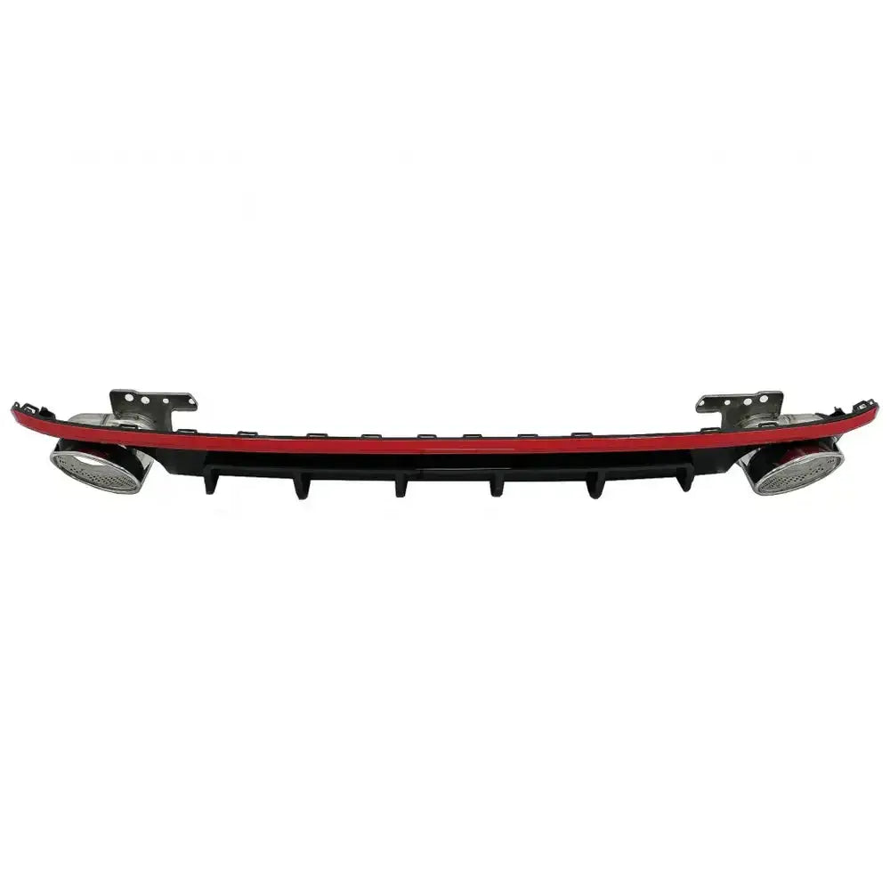 Rear Bumper Valance Diffuser & Exhaust Tips Suitable For Audi A6 C8 4k Avant Sedan (2018-up) Rs6 Design Red - 2