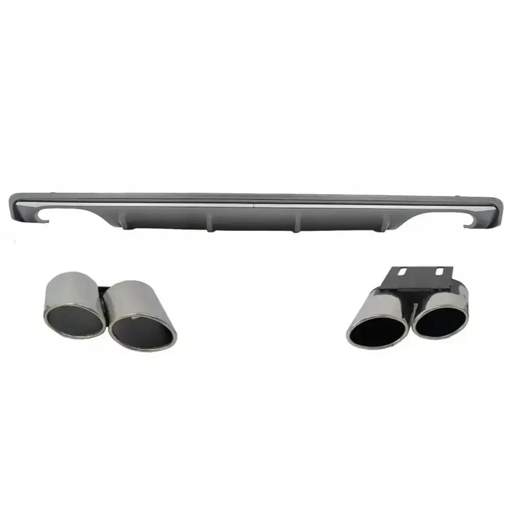 Rear Bumper Valance Diffuser Suitable For Audi A3 8v Sedan (2012-2015) With Exhaust Muffler Tips Tail Pipes S3 Quad