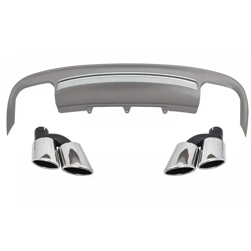 Rear Bumper Valance Diffuser Suitable For Audi A5 8t 4 Doors (2012-2015) Facelift With Exhaust Muffler Tips Tail Pipes