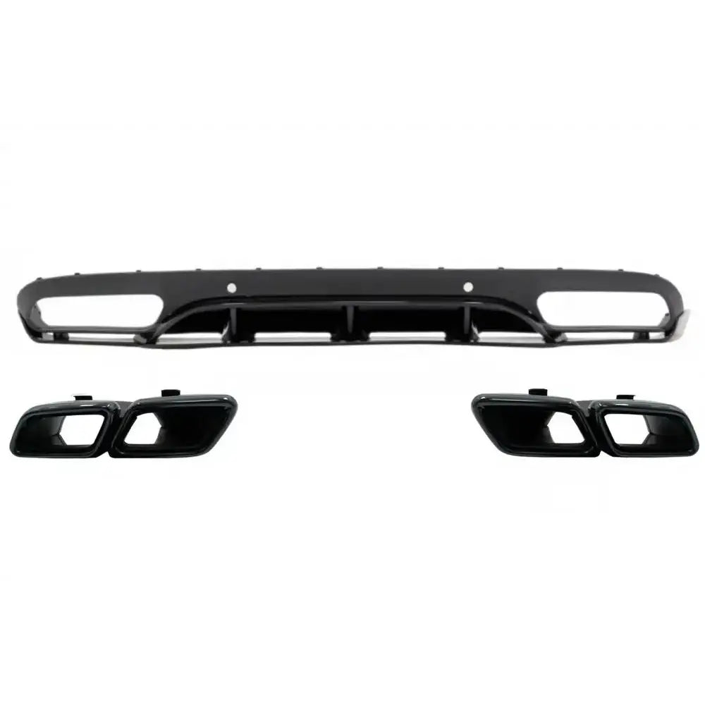 Rear Bumper Valance Diffuser With Exhaust Muffler Tips Suitable For Mercedes C-class C205 A205 Coupe Cabriolet