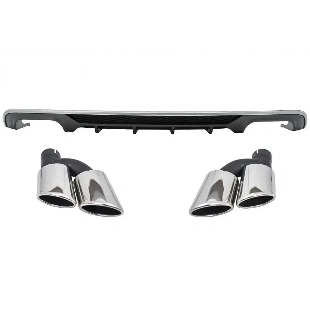 Rear Bumper Valance Diffuser With Exhaust Muffler Tips Suitable For Audi A3 8v Facelift Sedan Convertible (2016-2019)