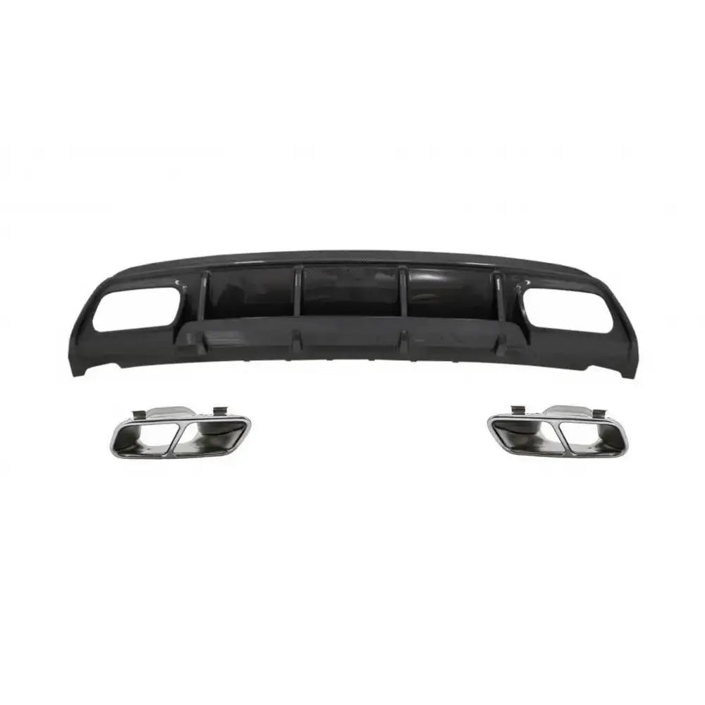 Rear Bumper Valance Diffuser With Exhaust Muffler Tips Suitable for Mercedes W176 A-class (2013-2018) A45 Facelift