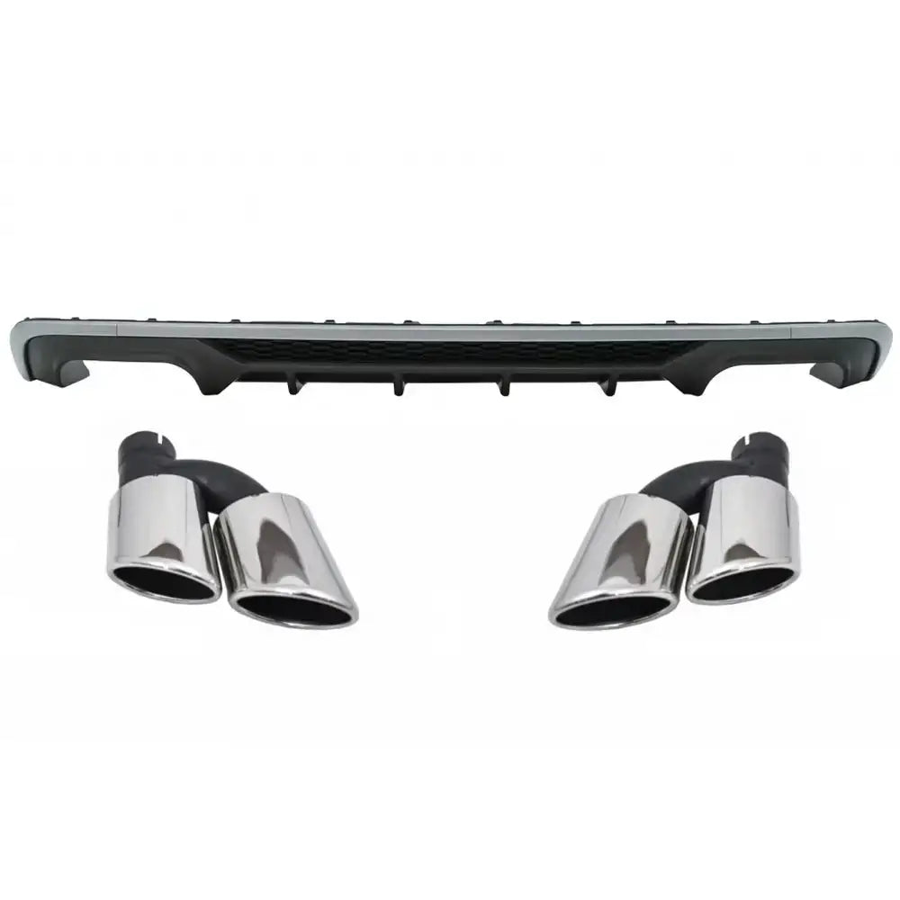 Rear Bumper Valance Diffuser With Exhaust Muffler Tips Tail Pipes Suitable For Audi A3 8v Facelift Hatchback Sportback