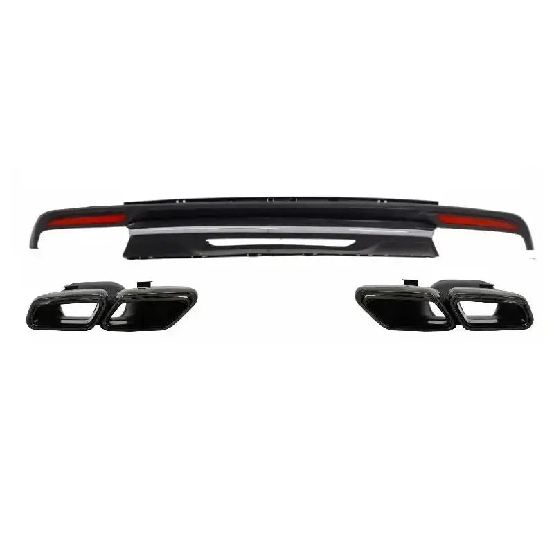 Rear Diffuser Black Exhaust Muffler Tips Suitable For Mercedes S-class W222 (2013-06.2017) Only Bumper Sport Paket - 1