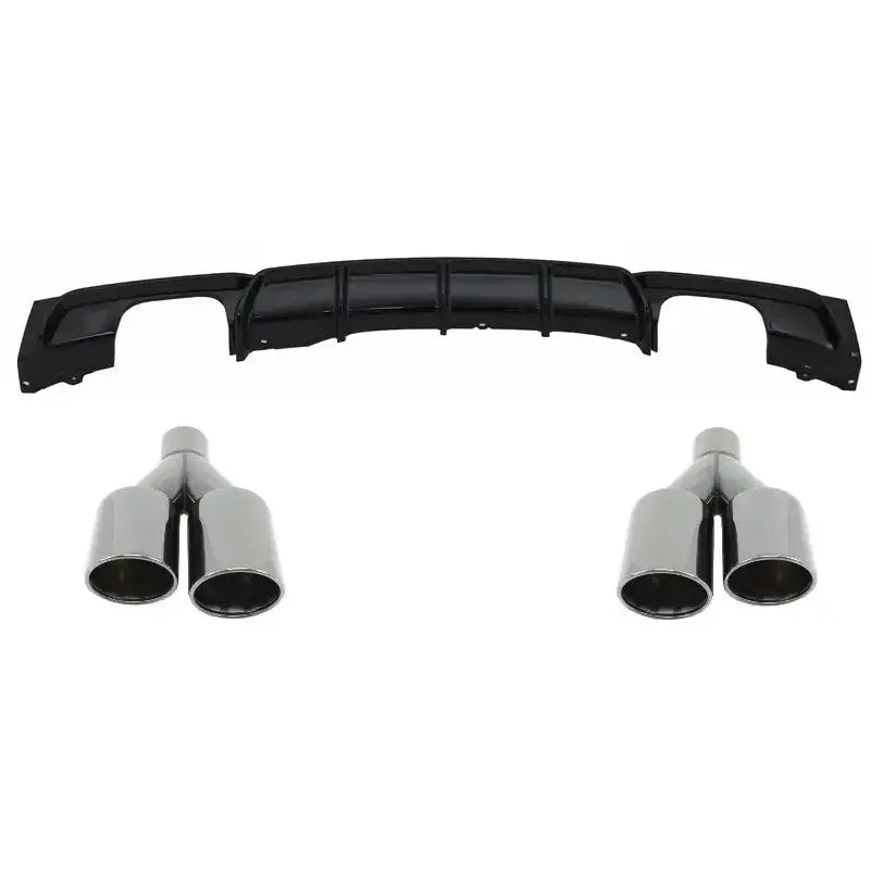 Rear Diffuser Double Outlet Brilliant Black Edition With Exhaust Muffler Tips M-power Black Suitable For Bmw 3 Series