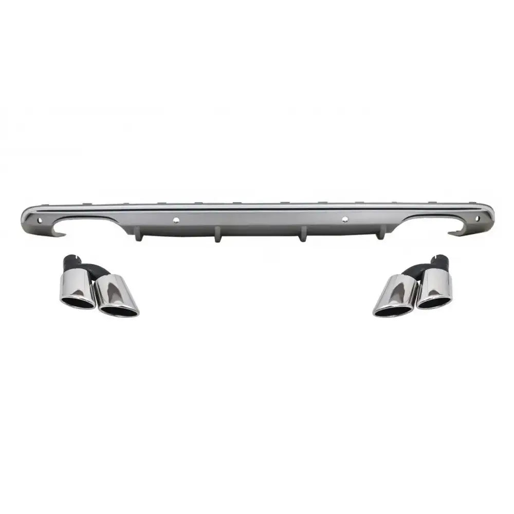 Rear Diffuser Double Outlet With Exhaust Muffler Tips Suitable For Audi Q5 8r Facelift (2009-2016) Only S-line Bumper