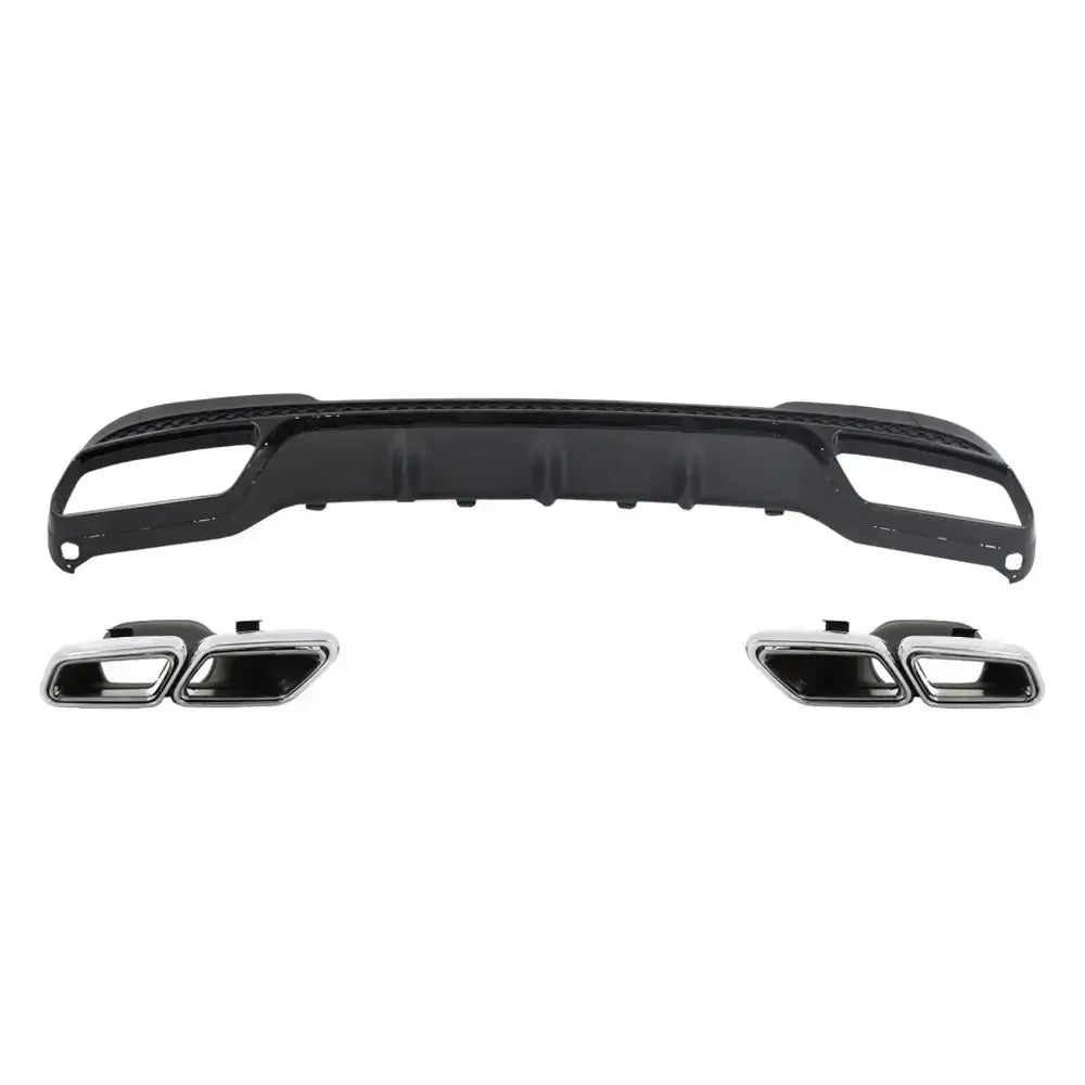 Rear Diffuser & Exhaust Tips Suitable For Mercedes E-class W212 S212 Amg Sport Line Facelift (2013-2016) Black E63