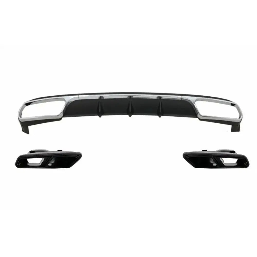 Rear Diffuser With Exhaust Muffler Tips Black Suitable for Mercedes E-class W212 Facelift (2013-2016) Only Standard