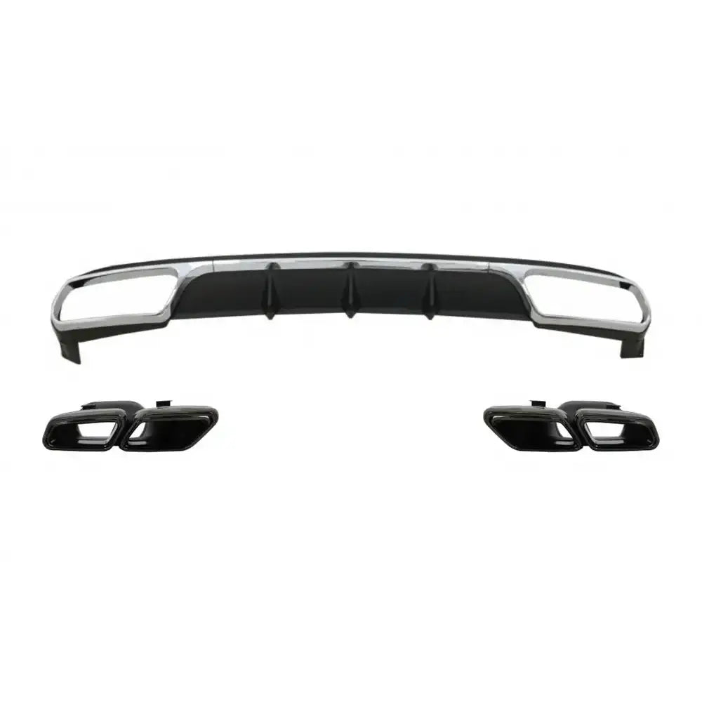 Rear Diffuser With Exhaust Muffler Tips Black Suitable for Mercedes E-class W212 Facelift (2013-2016) Only Standard