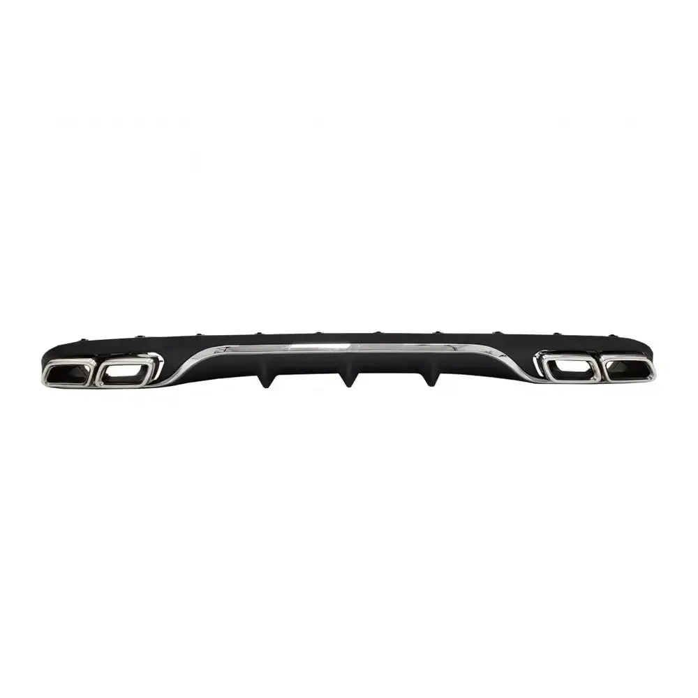 Rear Diffuser With Exhaust Muffler Tips Suitable For Mercedes E-class W213 S213 Standard (2016-2019) E63 Design Chrome