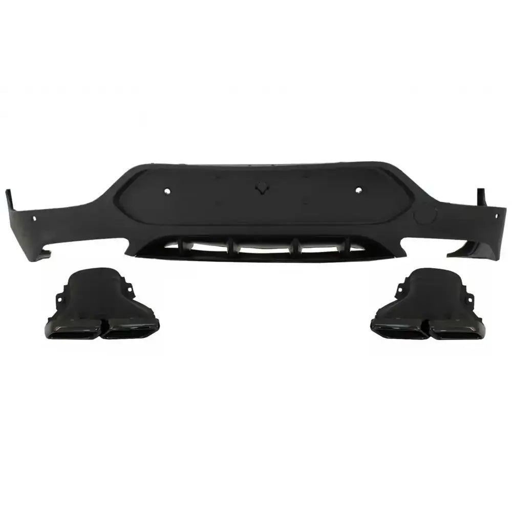 Rear Diffuser With Exhaust Muffler Tips Suitable for Mercedes Glc Coupe C253 Sport Line (2015-2019) Glc63 Design Black