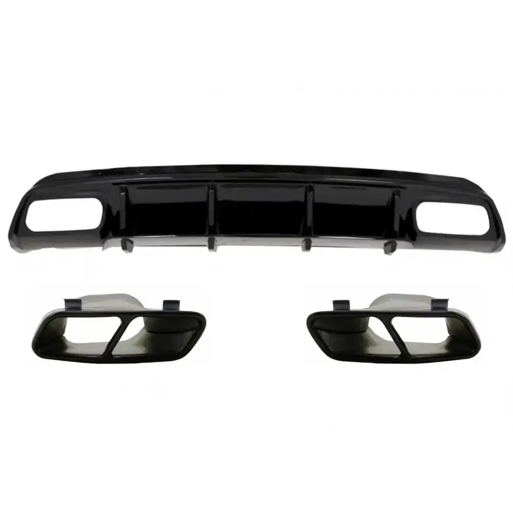 Rear Diffuser With Muffler Tips Black Suitable for Mercedes A-class W176 (2012-2015) A45 Facelift Design