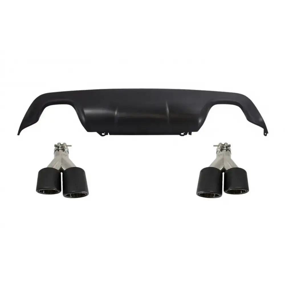 Rear Diffuser With Universal Dual Twin Exhaust Muffler Tips Carbon Suitable for Bmw 5 Series E60 E61 (2003-2010) Sport