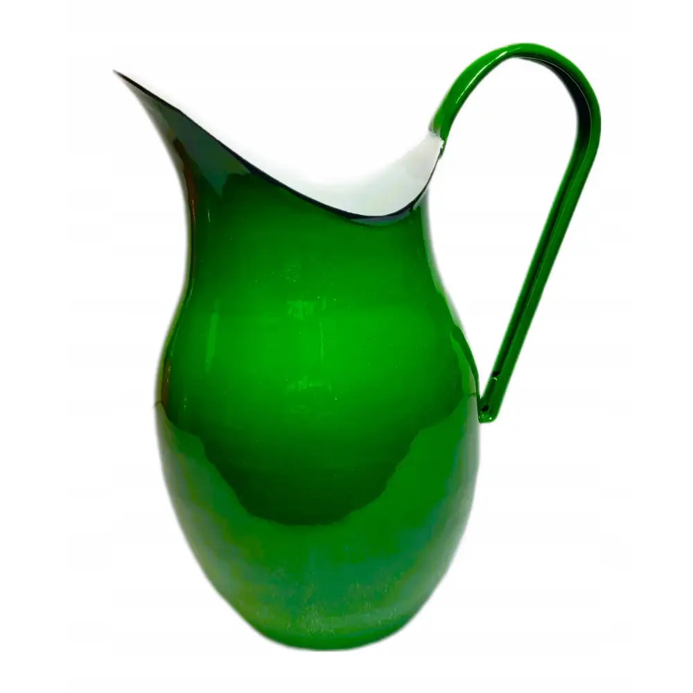 Retro Emaljert Vannkanne Vase 2 l Grønn Vintage - 1