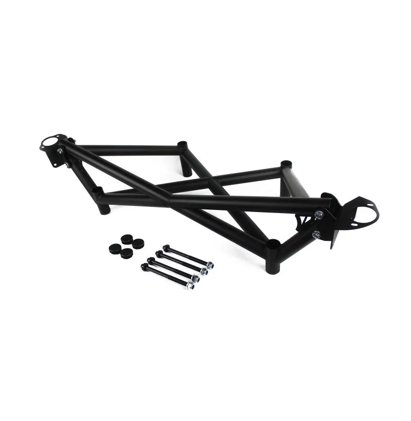 Bakre avstiver X-brace for BMW E46 i pulverlakkert sort