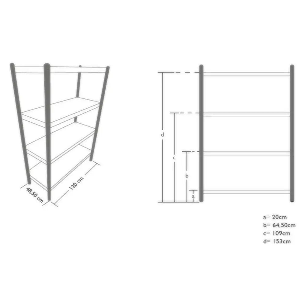 Rustfri Gastronomisk Hylle 120x48,5x155cm - 2