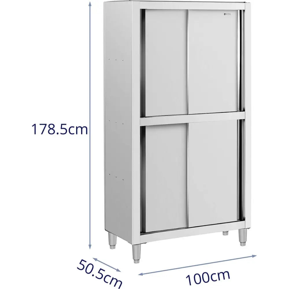 Rustfri Stål Skyvedørslagringsskap 120 Kg 100 x 50 x 180 Cm - 6