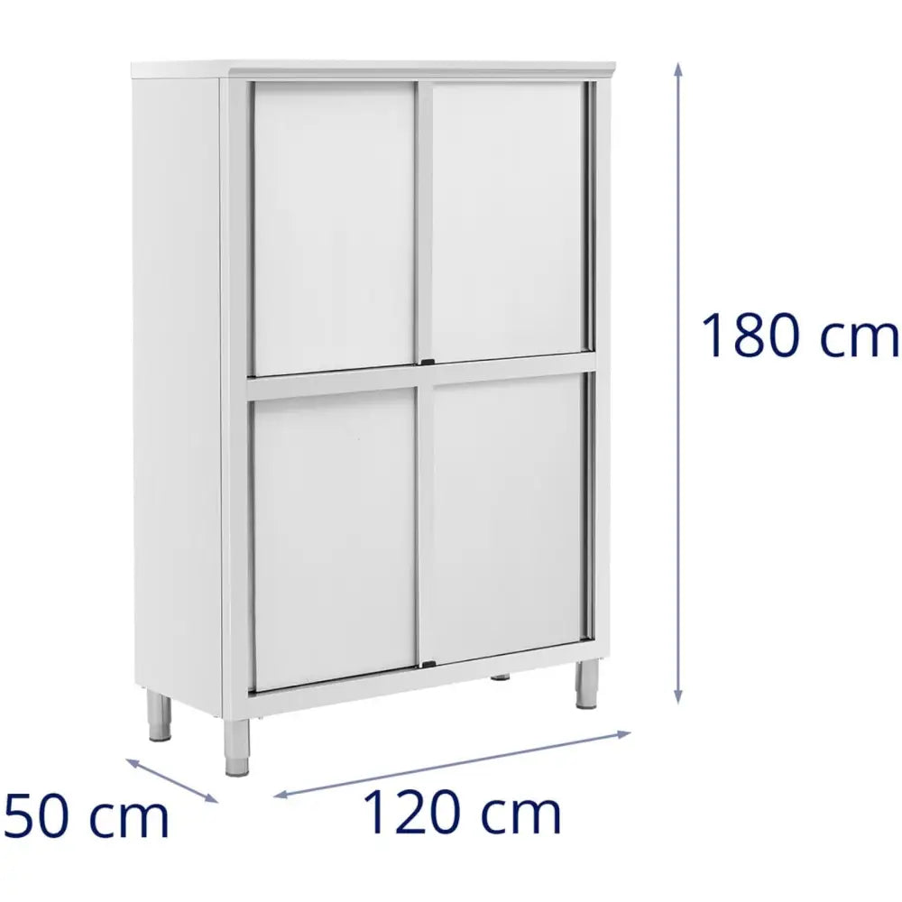 Rustfritt Stål Skyvedør Lagringsskap 200 Kg 120 x 50 x 180 Cm - 7