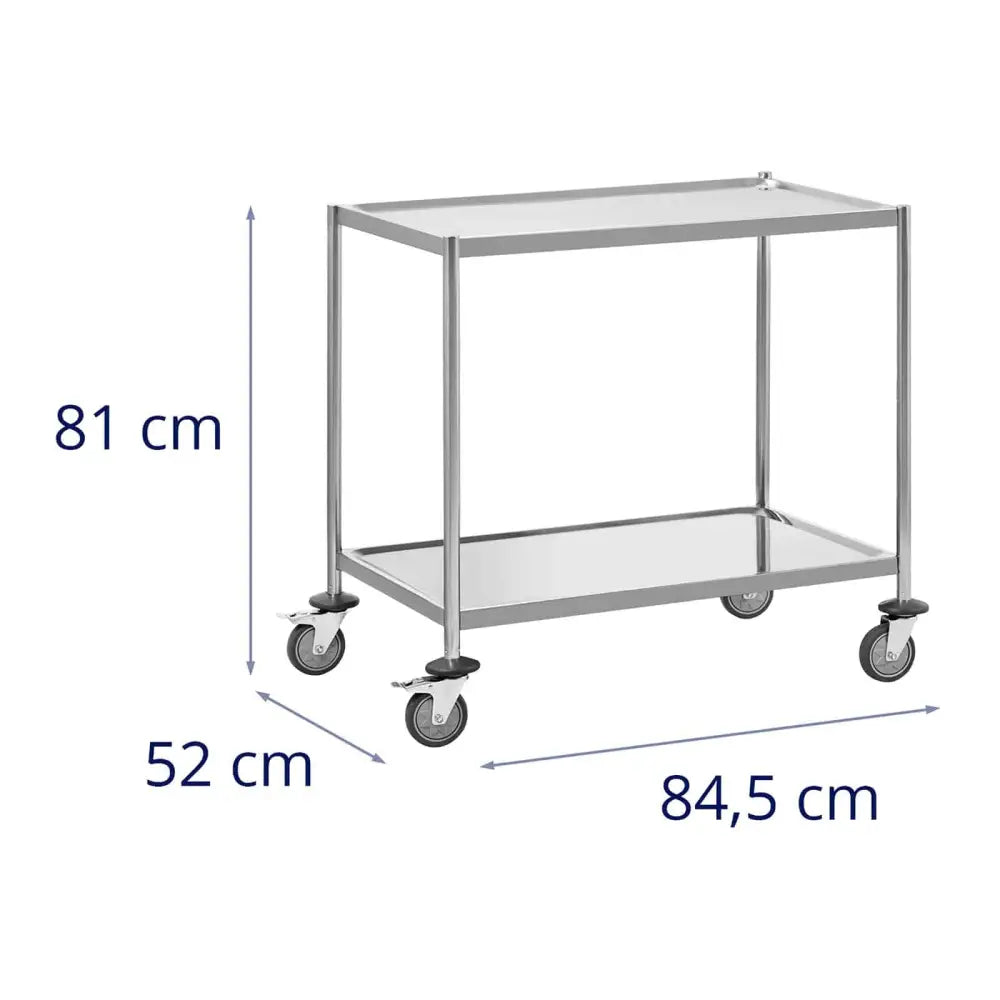 Serveringsvogn Med To Hyller 82 x 50 Cm Bærer Opptil 40 Kg - 8