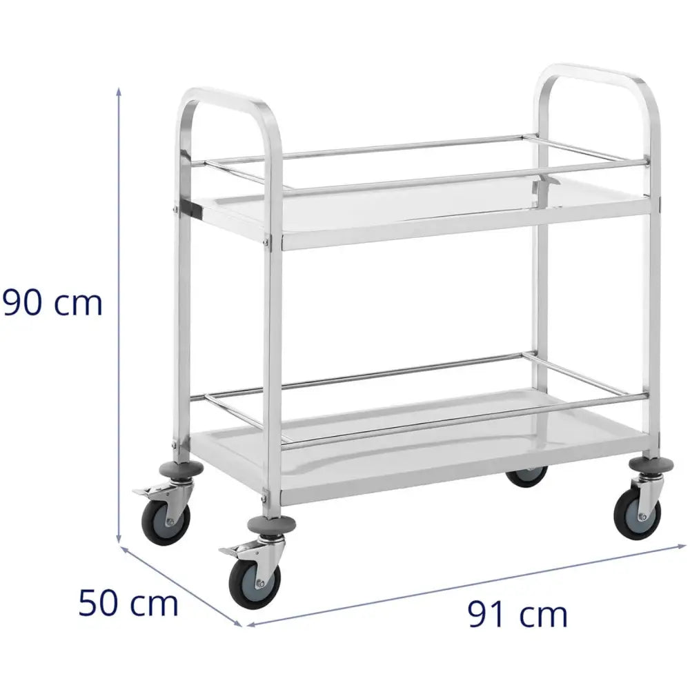 Serveringsvogn Med To Hyller For Catering 70 x 38 Cm Bærekraftig Opptil 72 Kg. - 5