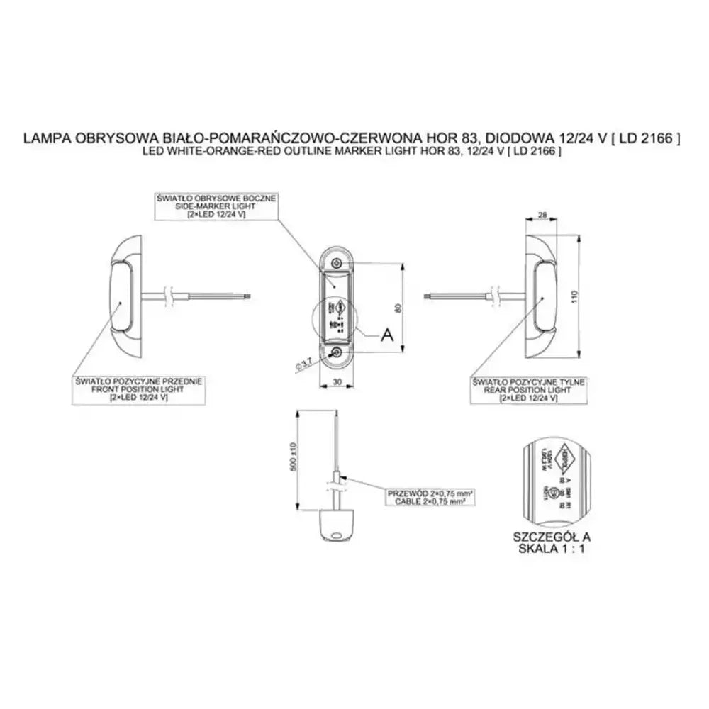 Sett Med 4x Trippel Led Klaringslamper Horpol Ld 2166 - 2