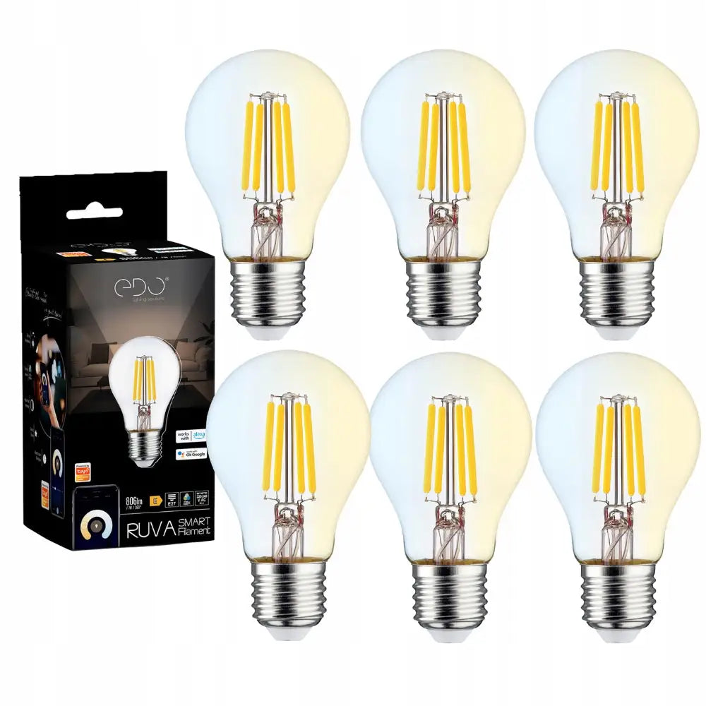 Sett Med 6x Smart Led-pære 7w E27 Filament Wi-fi - 1