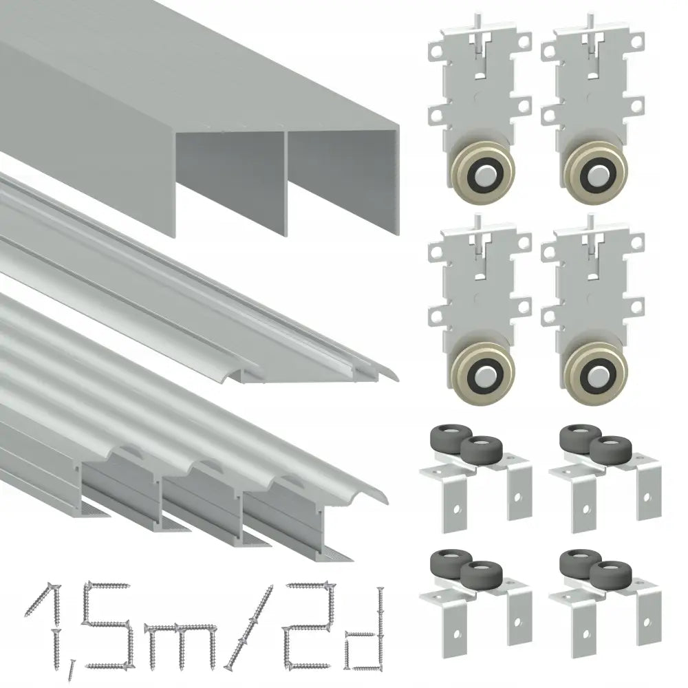 Sett Med Skyvedørsbeslag Klasse 1,5m / 2 Dører - 1