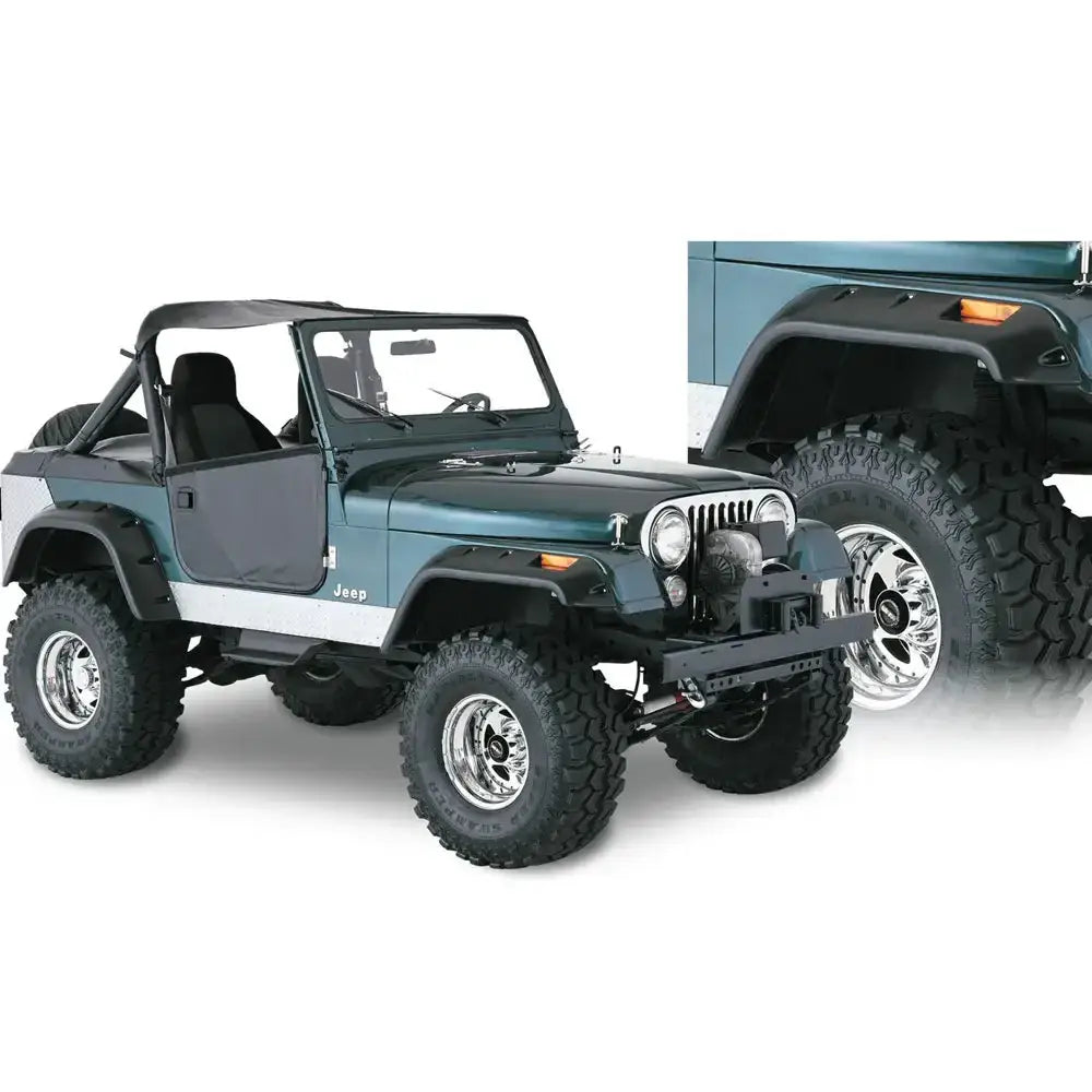 Skjermbreddere Sett Cutout Style Bushwacker - Jeep Cj 56-86 - 1