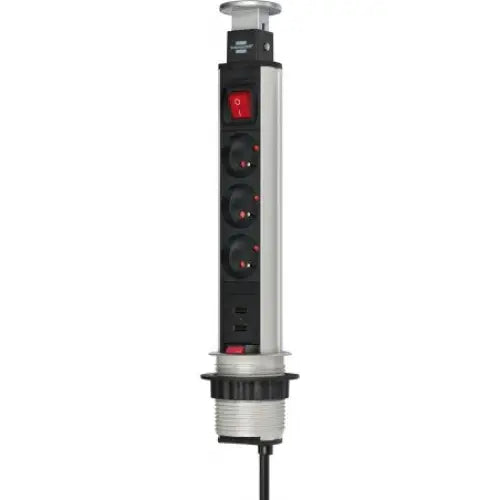 Skrivebordskolonne Med Usb Lader Tower Power 3-veis 2m - 1