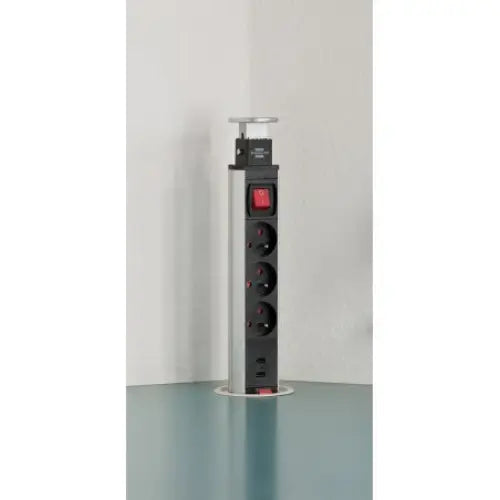 Skrivebordskolonne Med Usb Lader Tower Power 3-veis 2m - 4