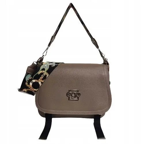 Skulderveske Ego Sort og Beige med Flap