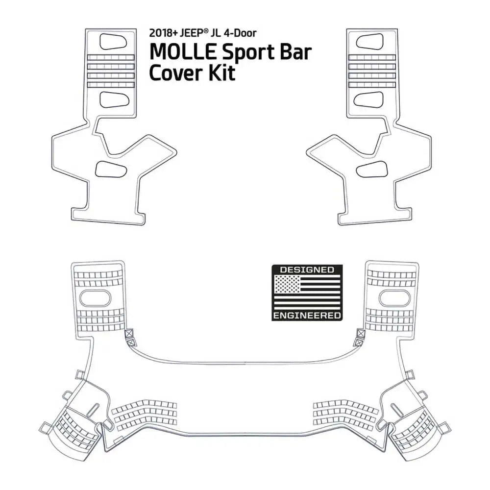 Smittybilt Molle Kabinett Dekselsett - Jeep Wrangler Jl 4 d 18- - 6