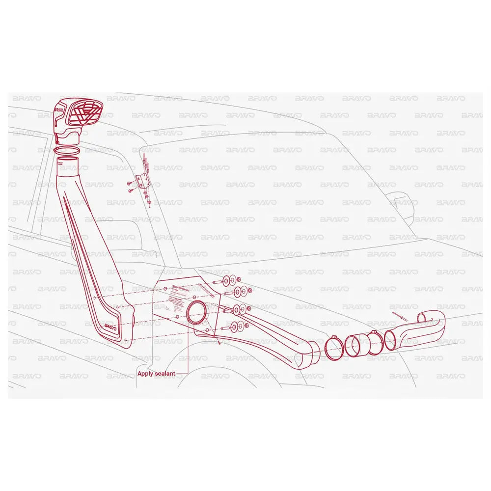 Snorkel Luftinntak Bravo - Mitsubishi Pajero 06-21 - 5