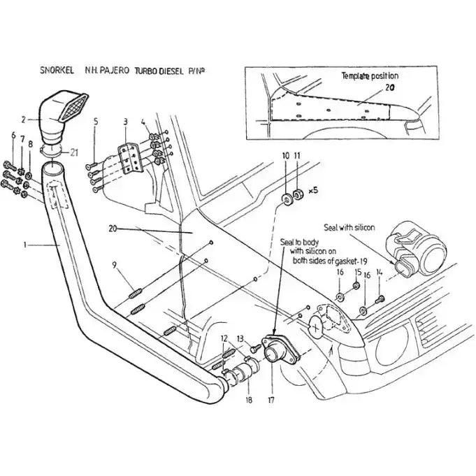 Snorkel - Mitsubishi Pajero Ii V31/v32 - 2