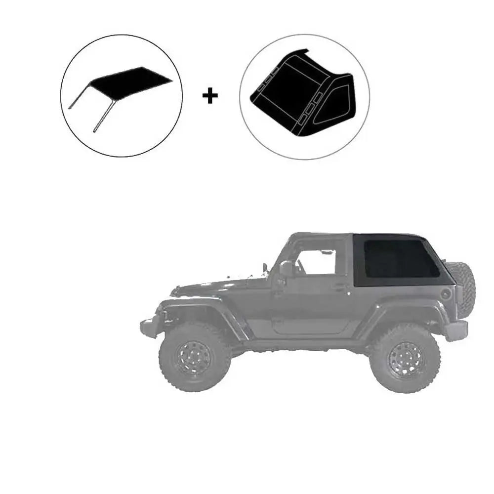 Soft Top Without Frame Fastback Style Suntop With Windows - Jeep Wrangler Jk 2 d 07-18 - 1