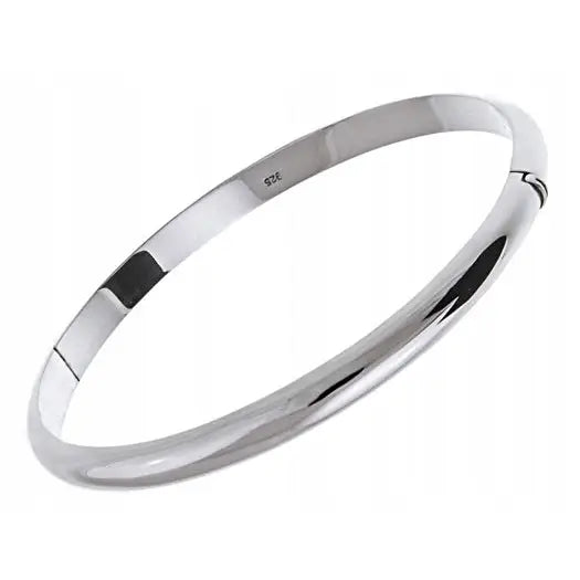 Sølv Bangle Armbånd Glatt Oval Fb - 1