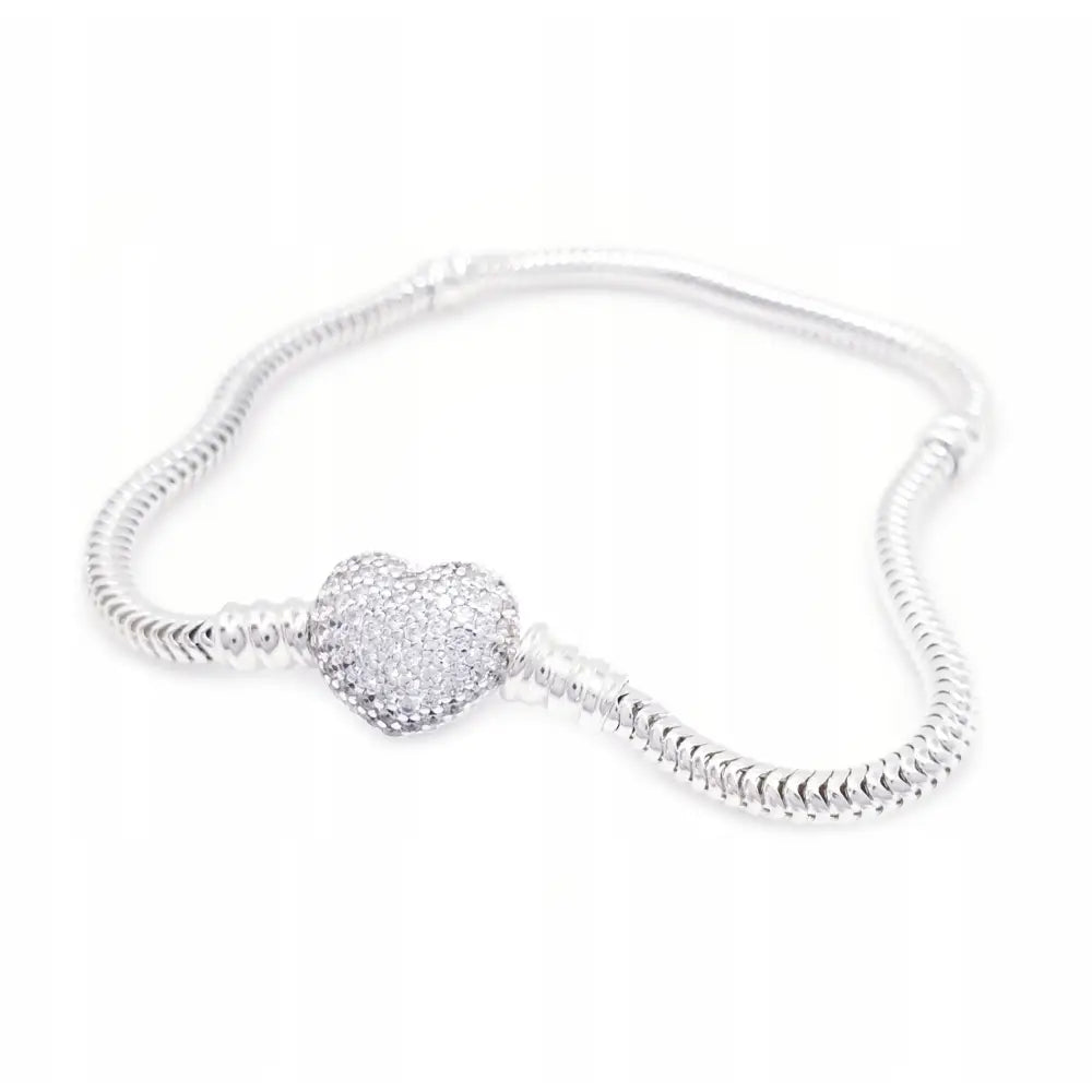 Sølv Modulær Armbånd For Charms Hvit 23 Cm - 1